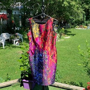 Sleeveless multicoloured cocktail dress